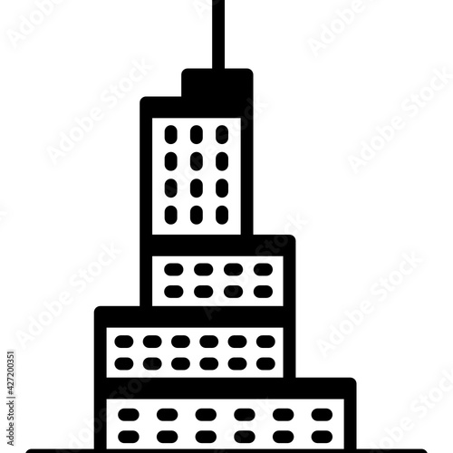 
A trump tower in manhattan, solid icon 

