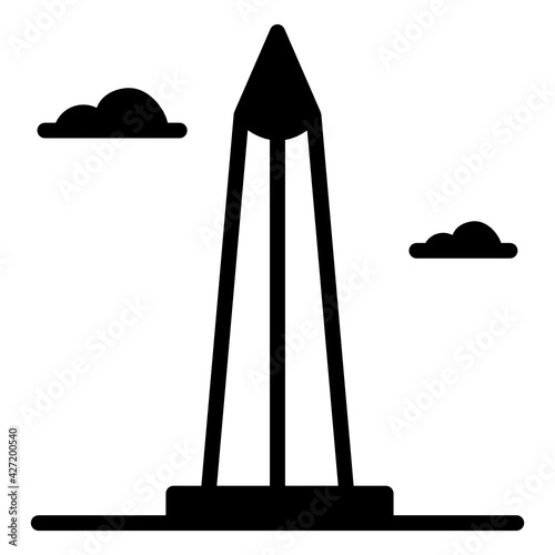  An editorial visual of buenos aires obelisk, solid design