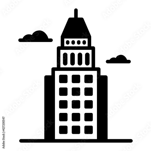 
The tallest architecture in japan, yokohama landmark solid icon

