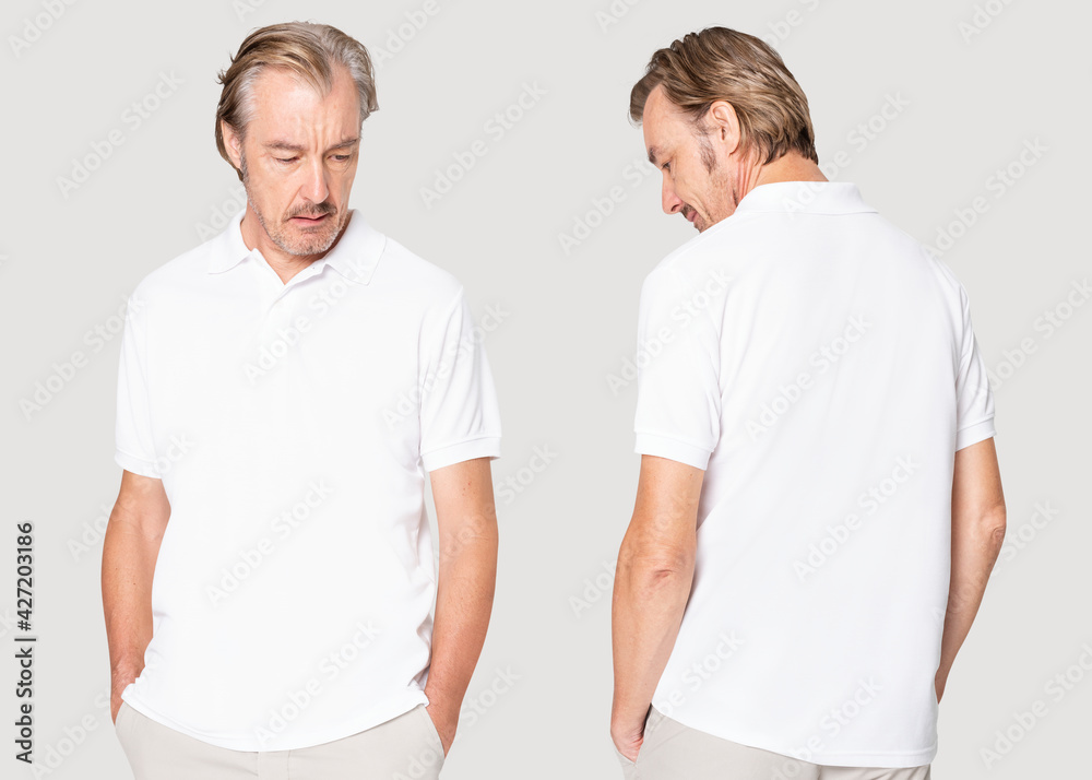 Men's white t-shirt casual apparel with design space Men's white t-shirt casual apparel with design space