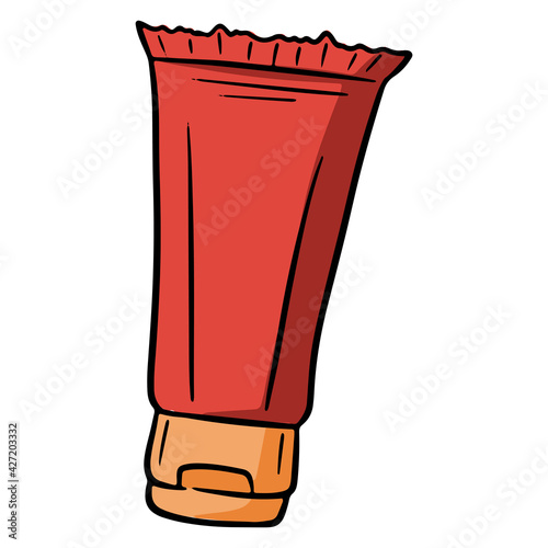 Sunscreen. Skin cream. Skin protection from ultraviolet best. Burn protection. Moisturizing cream. Things you need on the beach. Cartoon style.