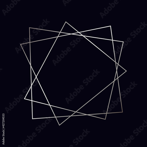 Silver geometric polygonal frame