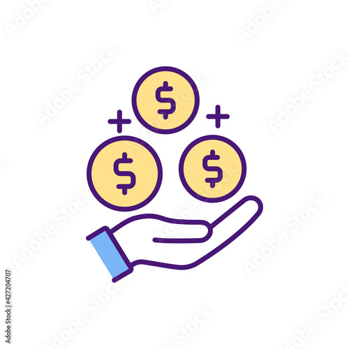 Free trading protection RGB color icon. Gaining financial capital. Economic cooperation. Increasing trade openness. Import-competing industries. Trade protectionism. Isolated vector illustration