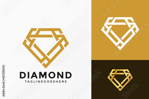 Luxury Diamond Jewelry Logo Vector Design. Abstract emblem, designs concept, logos, logotype element for template.
