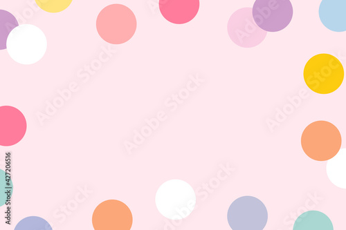 Pastel polka dot frame in cute pastel pattern photo