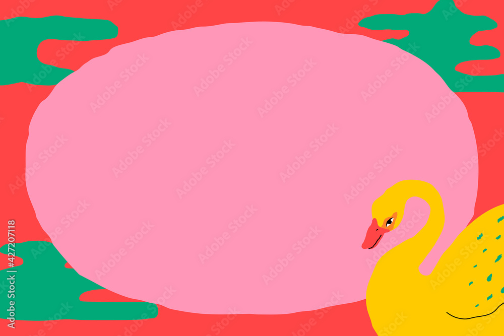 Swan frame in abstract animal illustration Swan frame in abstract animal illustration