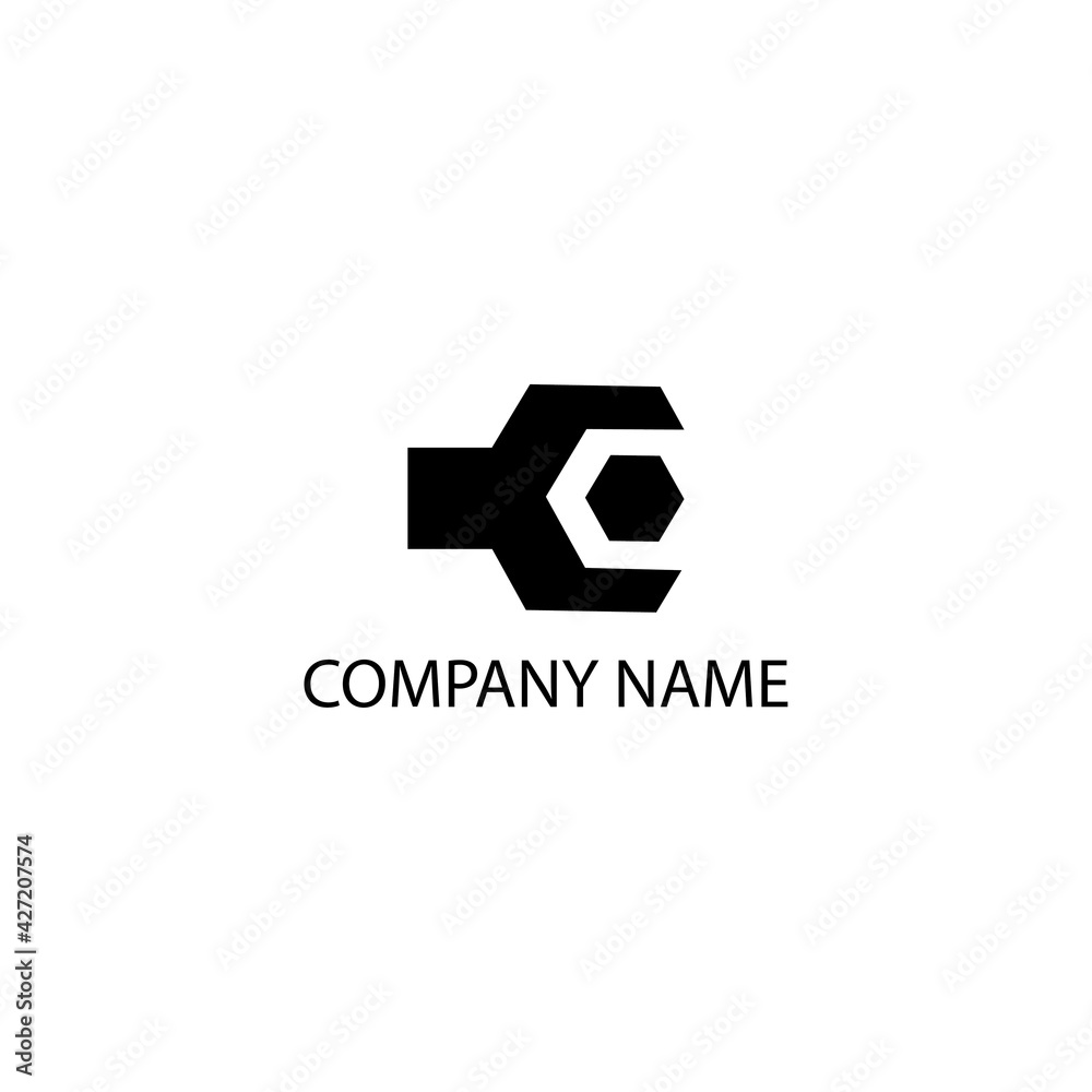 Fototapeta premium key and nut logo design vector illustration
