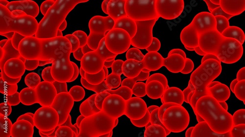 Wallpaper Mural Red drops are accidentally moved. 3d render. 4k loop animation. Torontodigital.ca