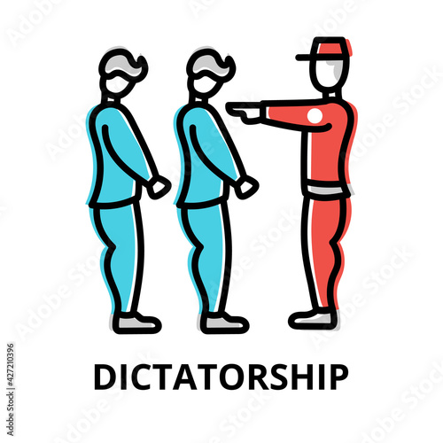 Dictatorship icon concept, politics collection