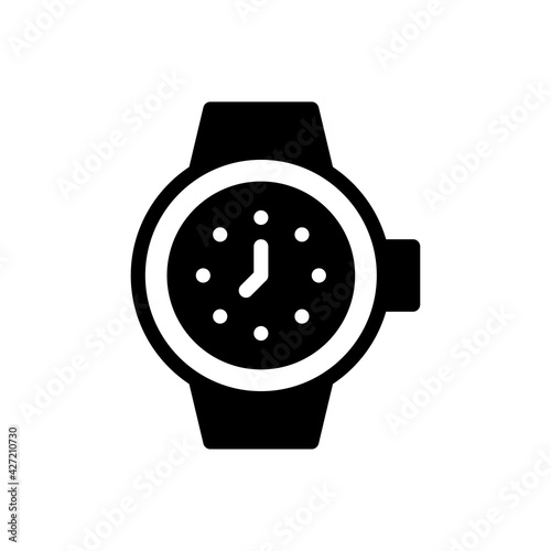 Wristwatch Vector Glyph Icon. Hotel and Services Symbol EPS 10 