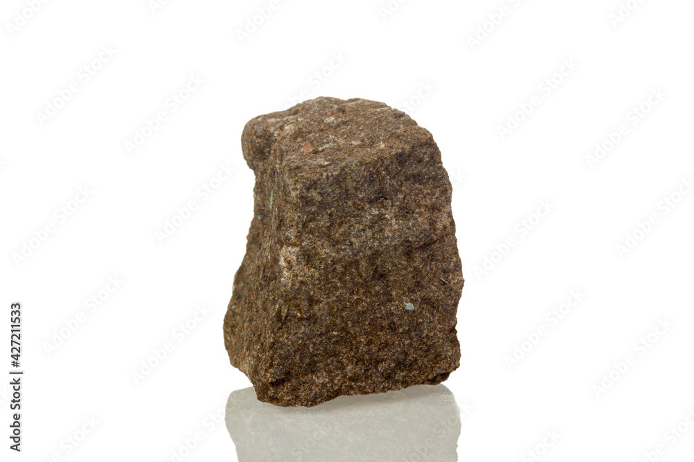 macro mineral stone Baryte on a white background macro mineral stone Baryte on a white background