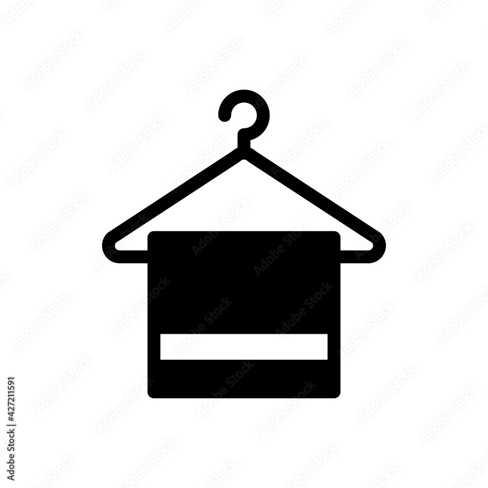 Towel Hanger Vector Glyph Icon. Hotel and Services Symbol EPS 10 Towel Hanger Vector Glyph Icon. Hotel and Services Symbol EPS 10
