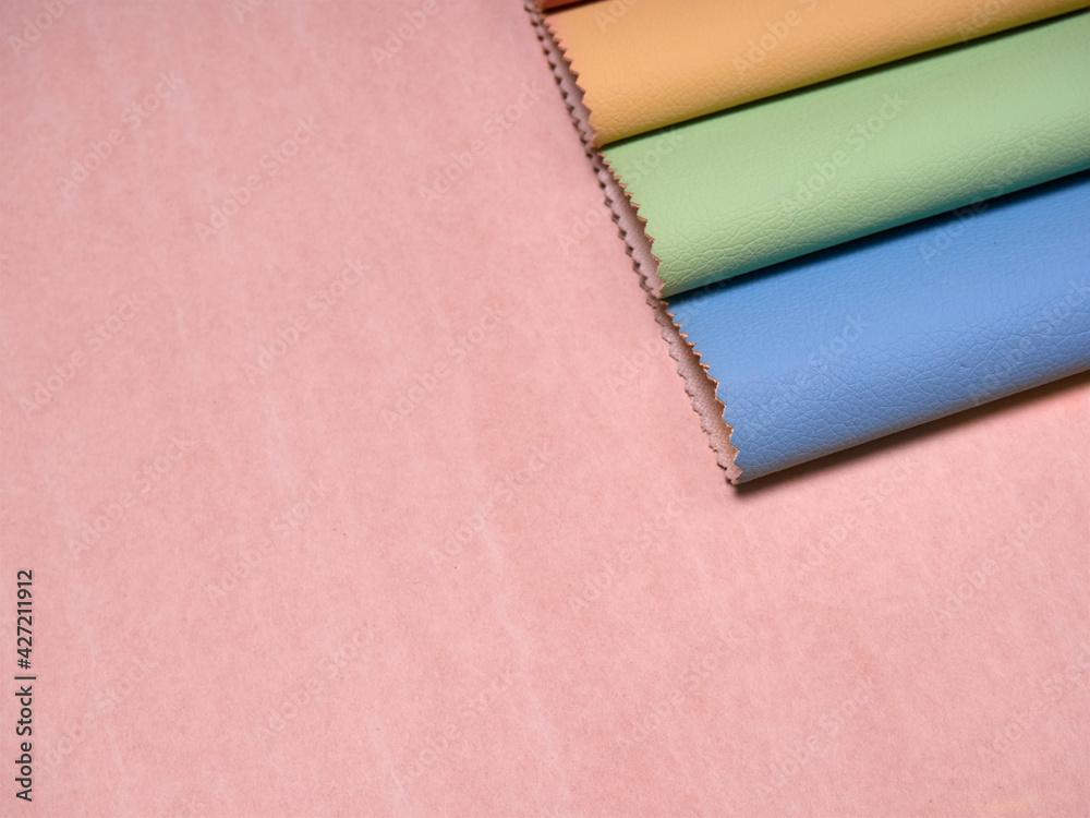 Fototapeta premium Leather samples in various colors.