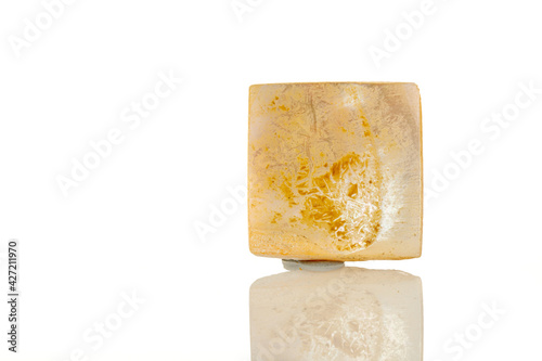 macro mineral stone Perlmutter on a white background photo