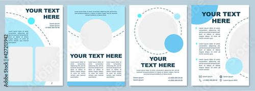 Creative business brochure template. Flyer, booklet, leaflet print, cover design with copy space. Blue colored document. Vector layouts for magazines, annual reports, advertising posters