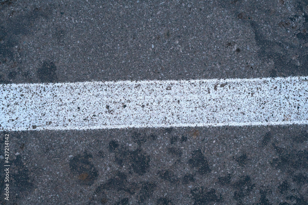 Fototapeta premium New asphalt with white stripe