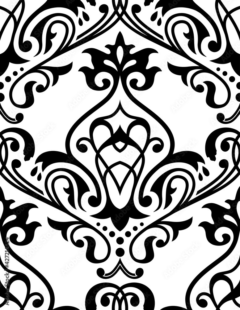 Traditional damask seamless pattern. Traditional damask seamless pattern.