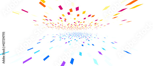 Abstract vector background, communication technology concept, 3d bits flying in perspective, futuristic abstraction.