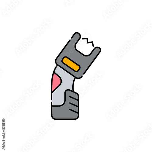 Stun gun olor line icon. Pictogram for web page, mobile app, promo.