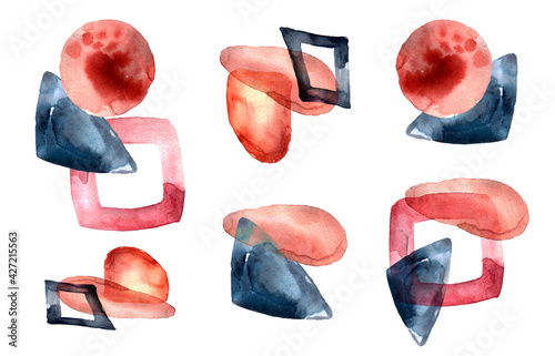 Watercolor hand drawn graphic elements. background