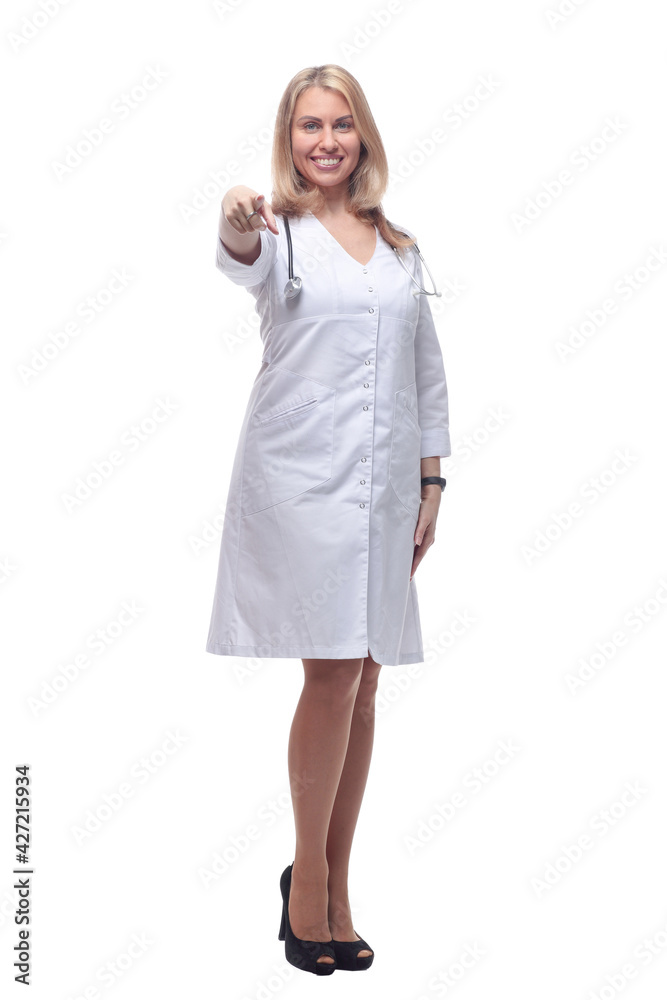 young young friendly female doctor looking at you. young young friendly female doctor looking at you.