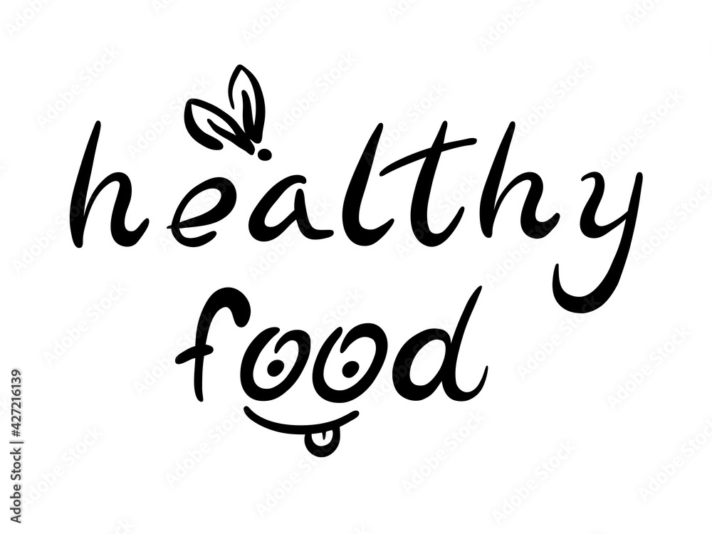 Hand drawn healthy food lettering. Vector illustration.
Icon, Organic logo and labels, tags Hand drawn healthy food lettering. Vector illustration.
Icon, Organic logo and labels, tags