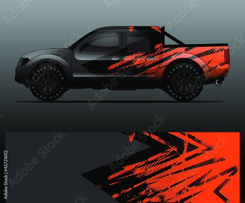 Truck decal graphic wrap vector, abstract background