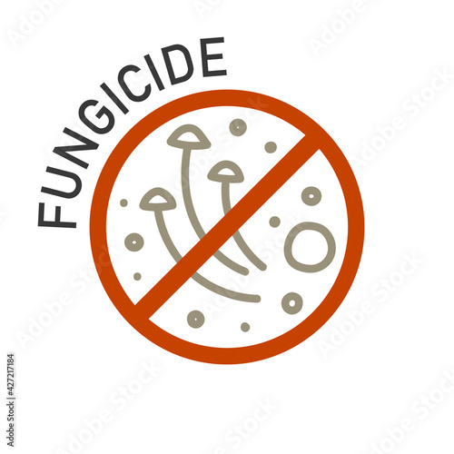 Symbol for packaging with fungicide and anti-fungus products. photo