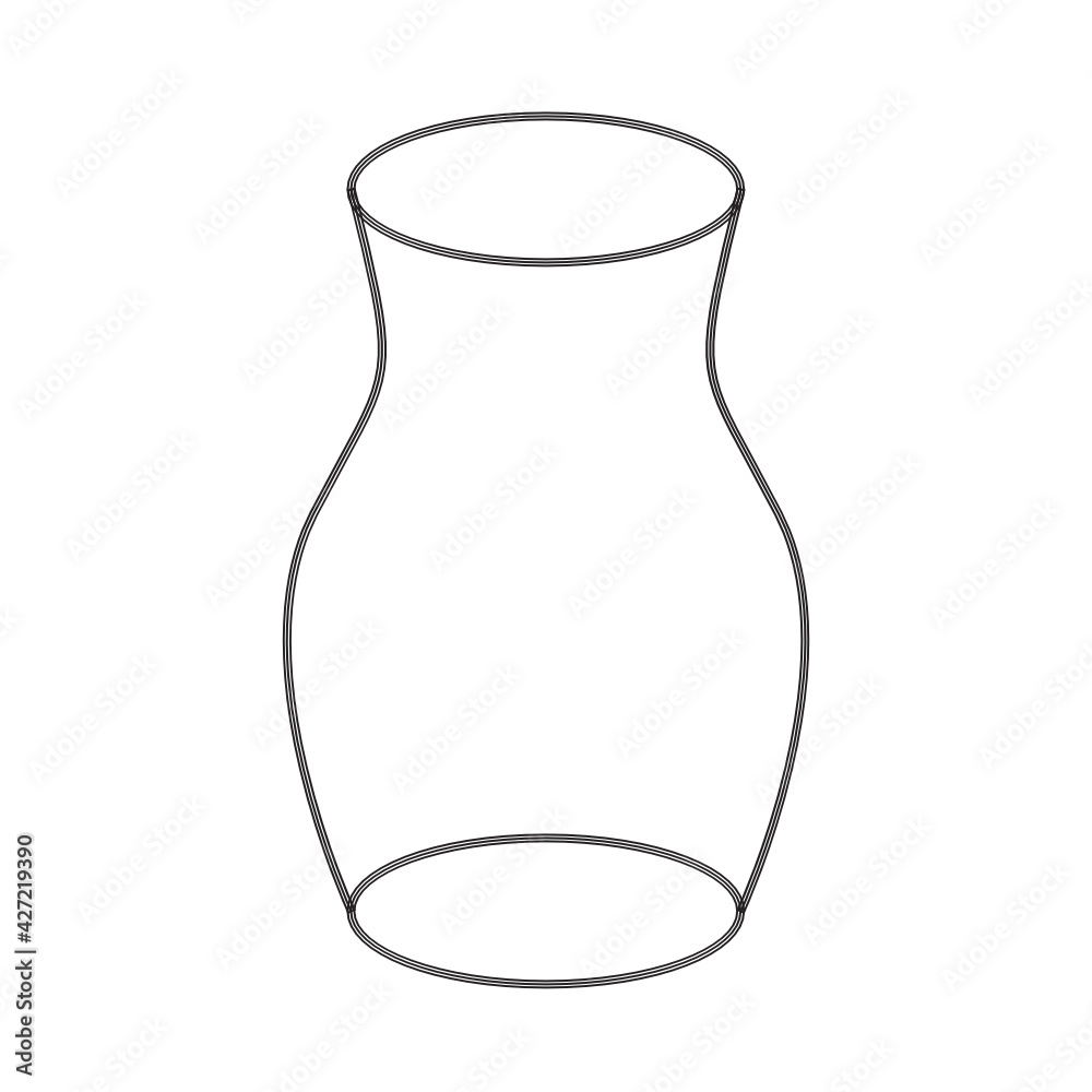 flower vase simple line drawing vector flower vase simple line drawing vector