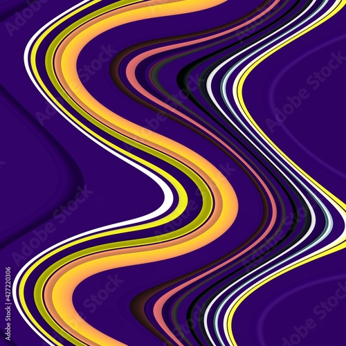 Yellow purple white fluid abstract background with lines