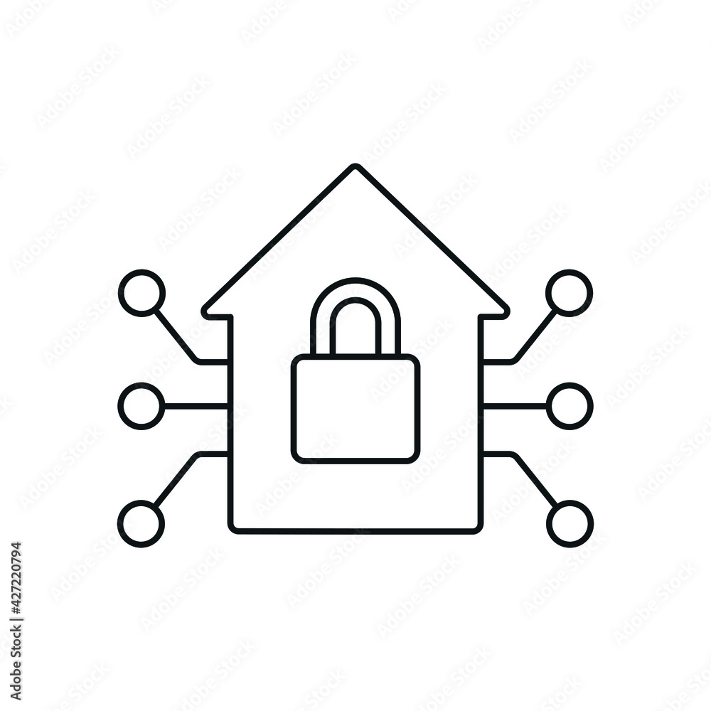 Electrical protection of the house linear icon. Smart house. Thin line customizable illustration. Contour symbol. Vector isolated outline drawing. Editable stroke Electrical protection of the house linear icon. Smart house. Thin line customizable illustration. Contour symbol. Vector isolated outline drawing. Editable stroke