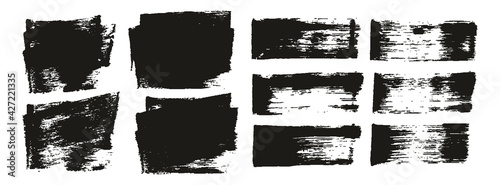 Flat Sponge Thick Artist Brush Short Background & Straight Lines Mix High Detail Abstract Vector Background Mix Set 