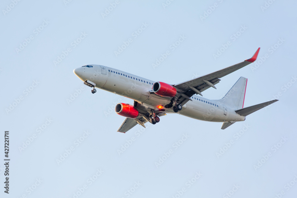 passenger plane flying in air