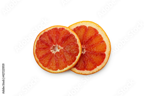 Fototapeta Naklejka Na Ścianę i Meble -  Red orange slices isolated on white background
