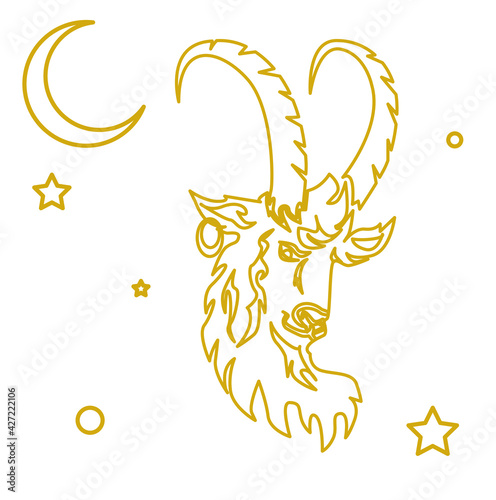 The illustration - zodiac sign in the gold color.