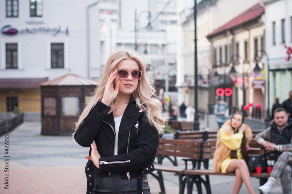 Fashion hipster girl outdoor portrait Fashion hipster girl outdoor portrait