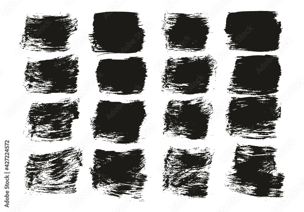 Flat Paint Brush Thick Short Background High Detail Abstract Vector Background Set Flat Paint Brush Thick Short Background High Detail Abstract Vector Background Set