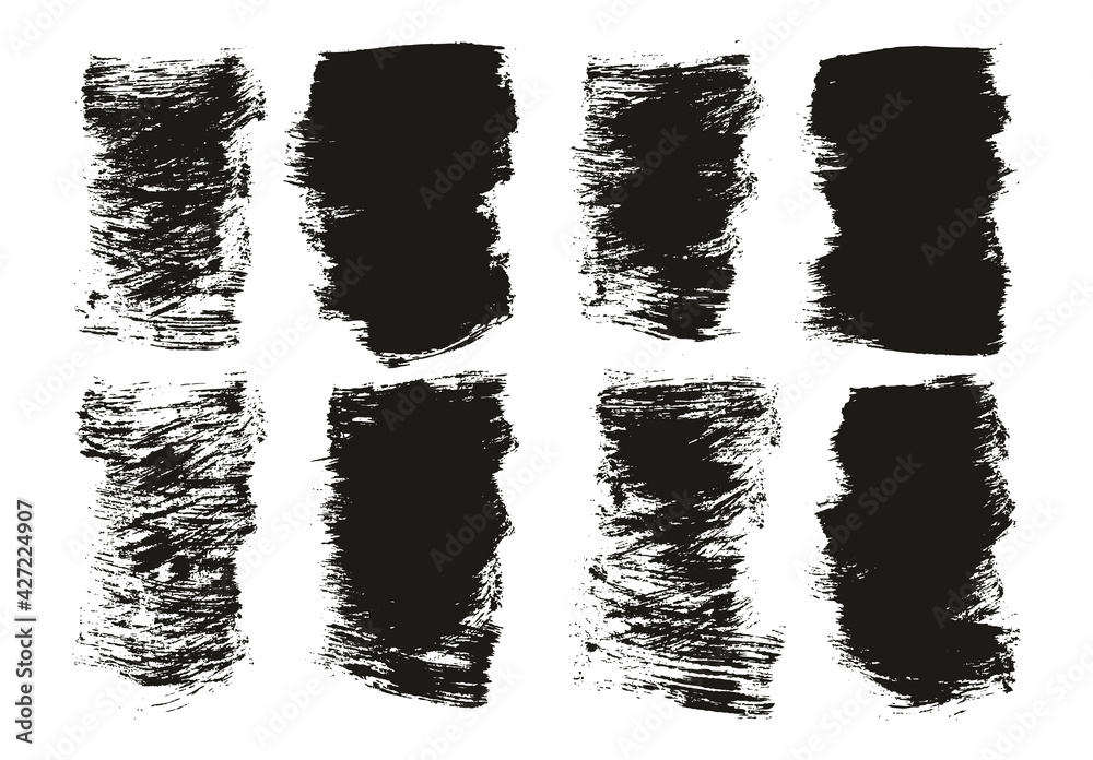 Flat Paint Brush Thick Short Background High Detail Abstract Vector Background Set Flat Paint Brush Thick Short Background High Detail Abstract Vector Background Set