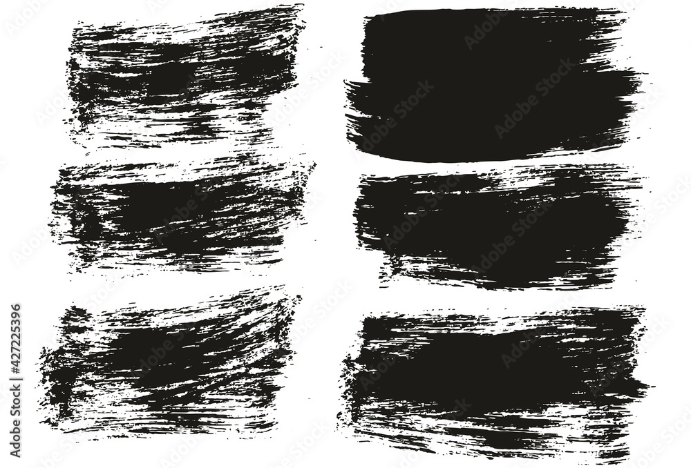 Flat Paint Brush Thick Short Background High Detail Abstract Vector Background Set Flat Paint Brush Thick Short Background High Detail Abstract Vector Background Set