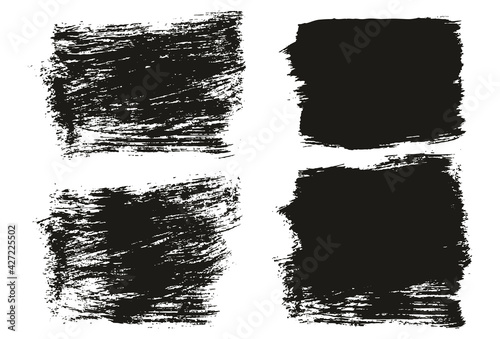Flat Paint Brush Thick Short Background High Detail Abstract Vector Background Set 