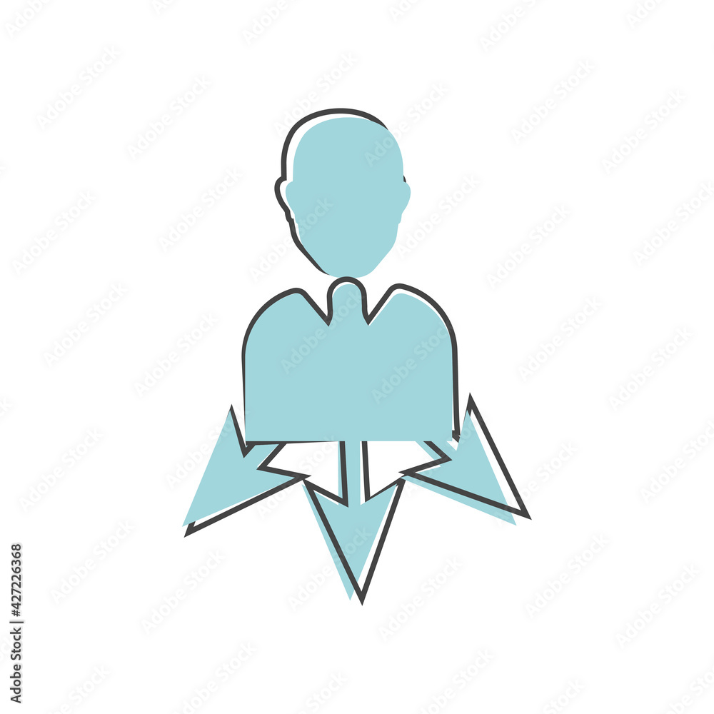 Vector Icon careers on cartoon style on white isolated background. Vector Icon careers on cartoon style on white isolated background.