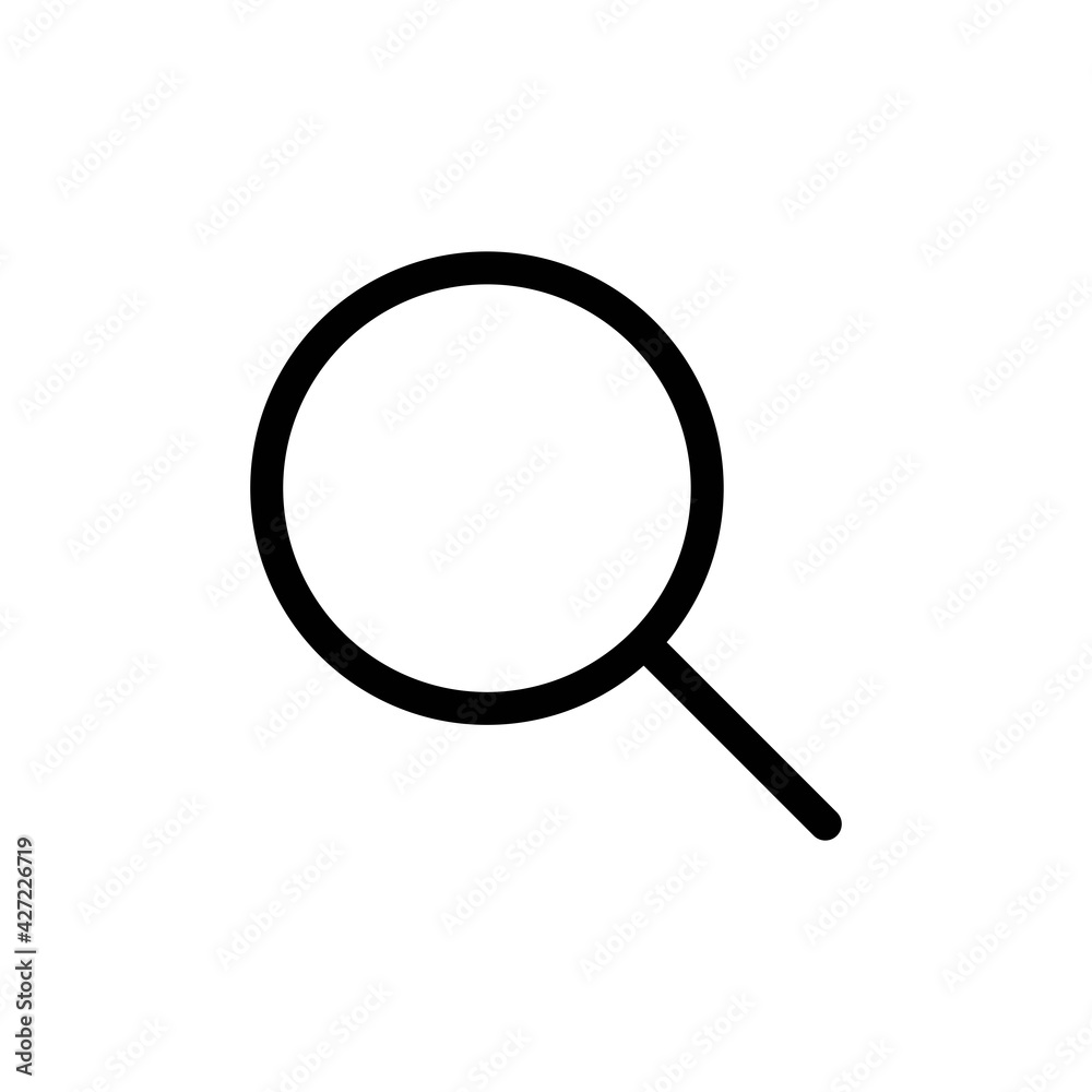 Magnifier search thin black line icon. Magnifying glass or search sign concept. Trendy flat isolated symbol, sign for: illustration, outline, logo, mobile, app, design, web, ui, ux. Vector EPS 10 Magnifier search thin black line icon. Magnifying glass or search sign concept. Trendy flat isolated symbol, sign for: illustration, outline, logo, mobile, app, design, web, ui, ux. Vector EPS 10