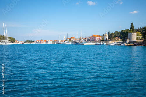 View from water of Stari Grad cityscape, Croatia