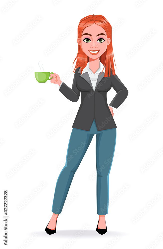 Beautiful business woman having a coffee break Beautiful business woman having a coffee break