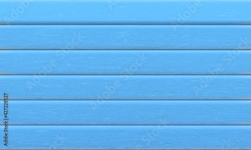 Fototapeta Naklejka Na Ścianę i Meble -  Horizontal planks with wood texture, painted light blue color. 3d rendering