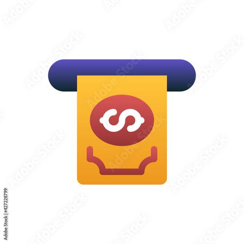 Atm Vector Flat Gradient Style Icon. EPS 10 File Hotel and Services Symbol