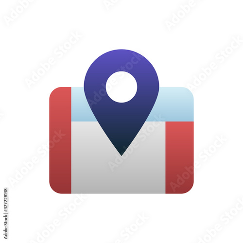 Free Download Map Vector Flat Gradient Style Icon. EPS 10 File Hotel and Services Symbol - GFXLoad