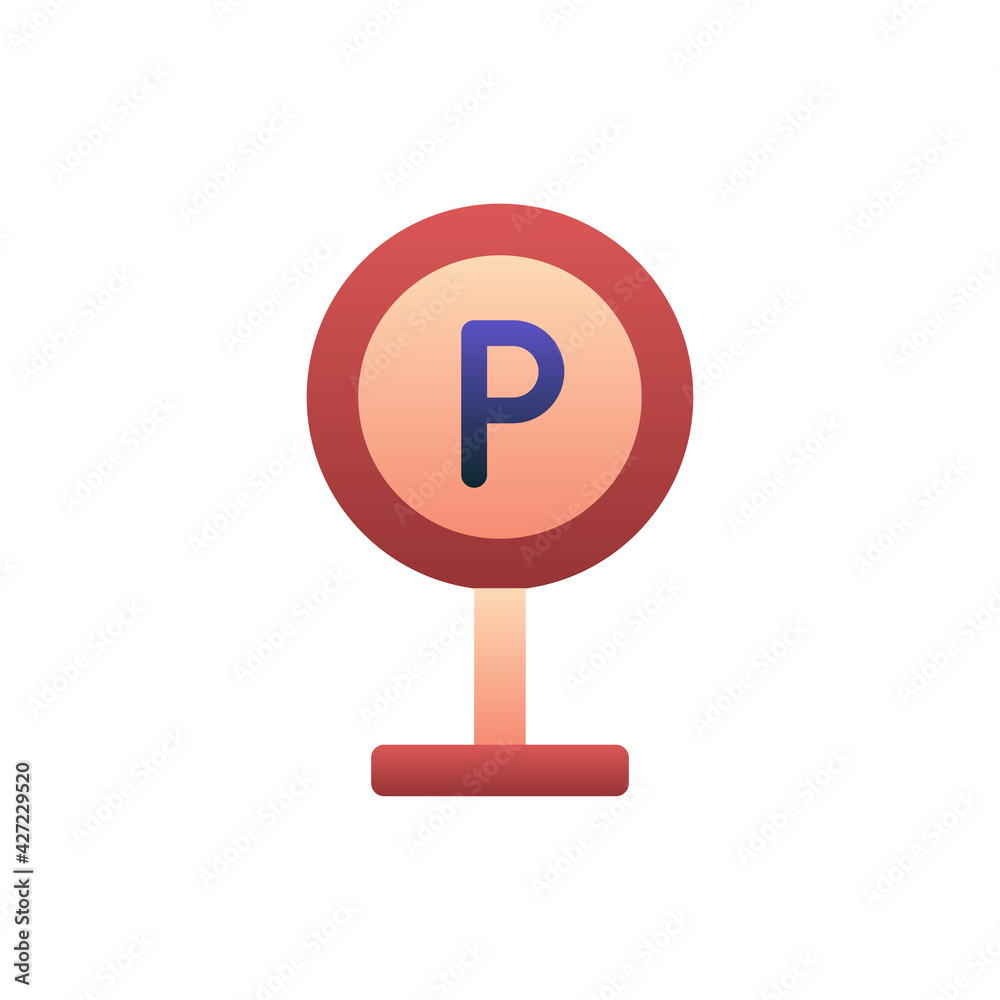 Parking Sign Vector Flat Gradient Style Icon. EPS 10 File Hotel and Services Symbol Parking Sign Vector Flat Gradient Style Icon. EPS 10 File Hotel and Services Symbol
