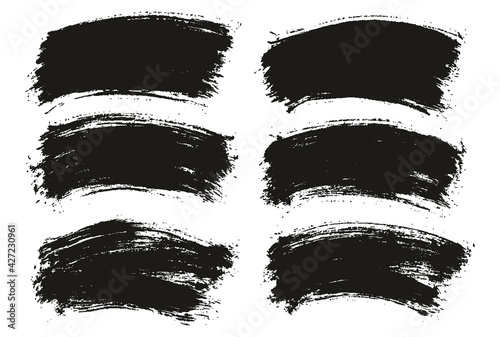 Round Brush Thin Curved Background Artist Brush High Detail Abstract Vector Background Set 