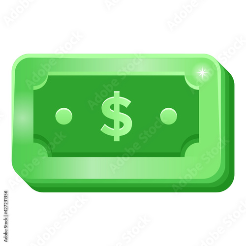 
An icon of cash in modern flat design 

